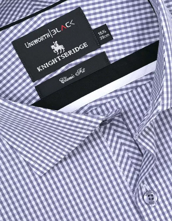 White/Grey Check Classic Fit Shirt