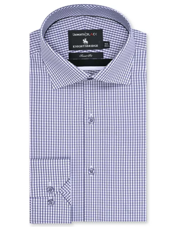White/Grey Check Tailored Smart Fit Shirt