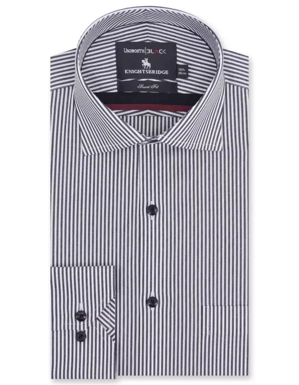 White/Black Stripe Tailored Smart Fit Shirt