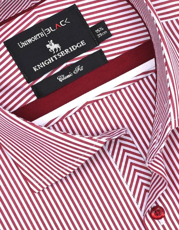 White/Red Stripe Classic Fit Shirt