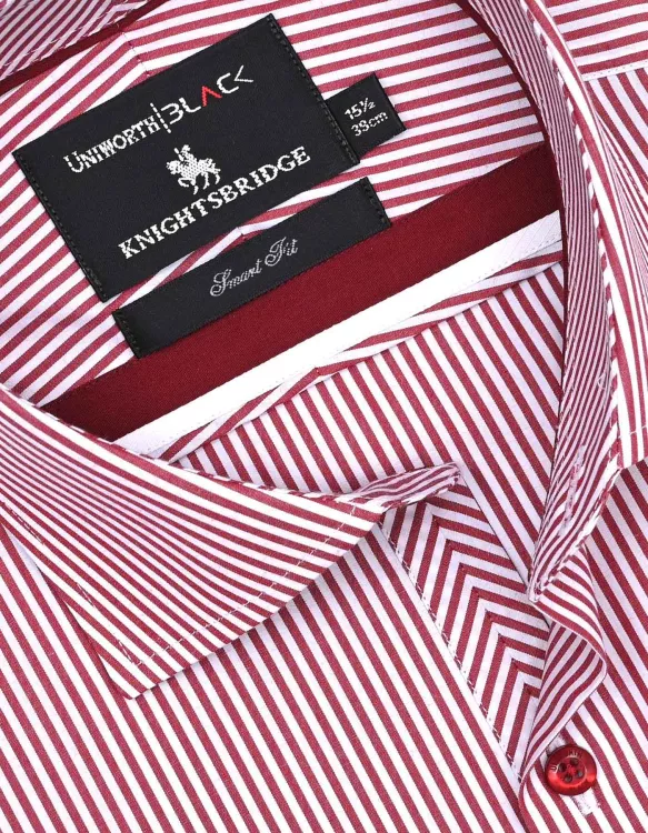 White/Red Stripe Tailored Smart Fit Shirt