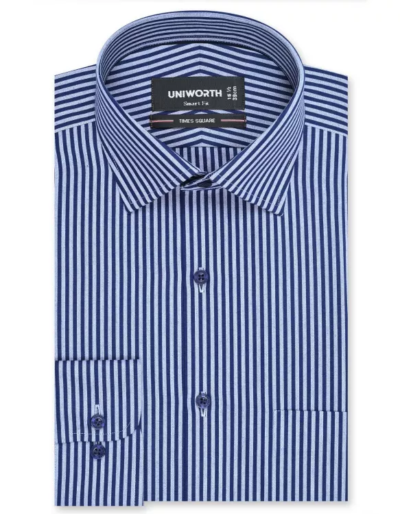 Navy Stripe Tailored Smart Fit Shirt