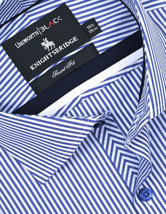 White/Blue Stripe Tailored Smart Fit Shirt
