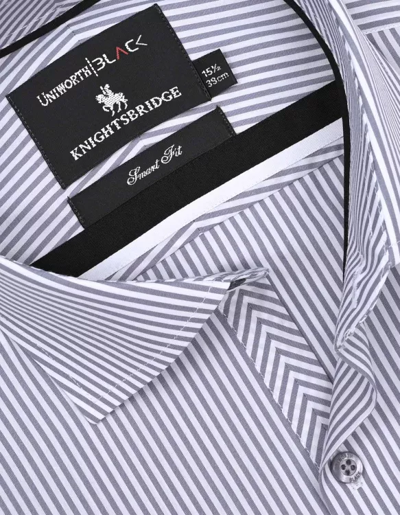 White/Grey Stripe Tailored Smart Fit Shirt