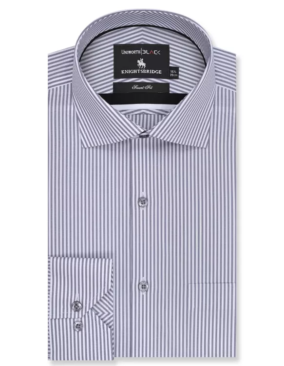 White/Grey Stripe Tailored Smart Fit Shirt