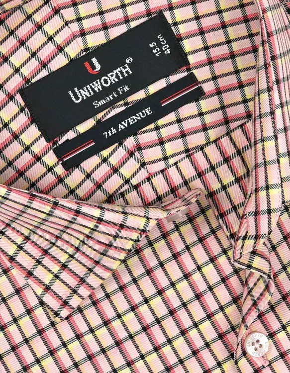 Pink/Black Check Tailored Smart Fit Shirt