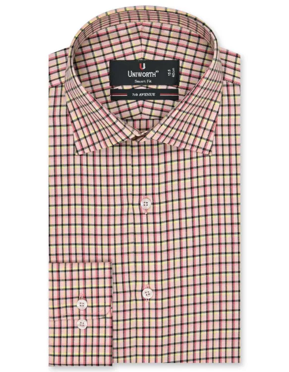 Pink/Black Check Tailored Smart Fit Shirt
