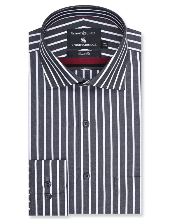 Charcoal Stripe Tailored Smart Fit Shirt