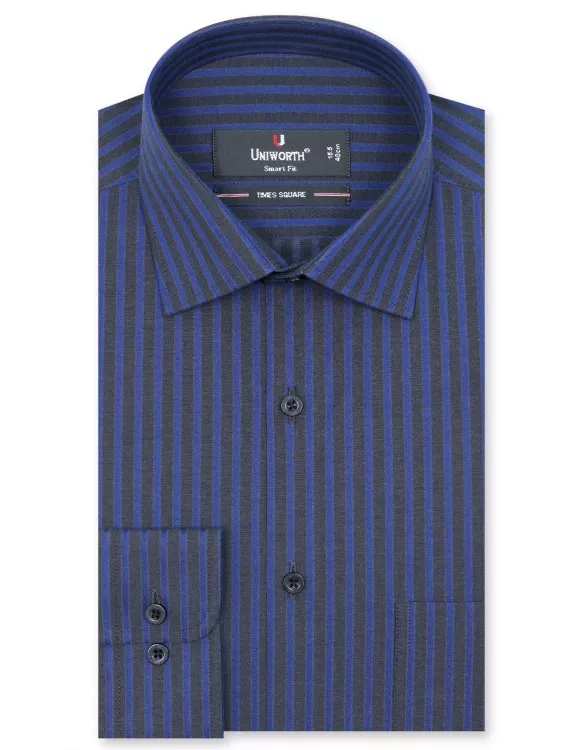 Black/Royal Blue Stripe Tailored Smart Fit Shirt