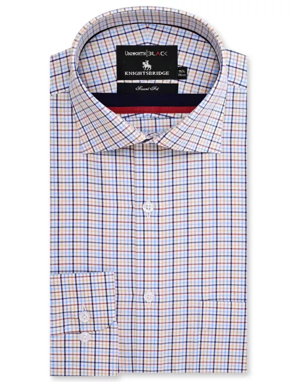 Navy/Red Check Tailored Smart Fit Shirt