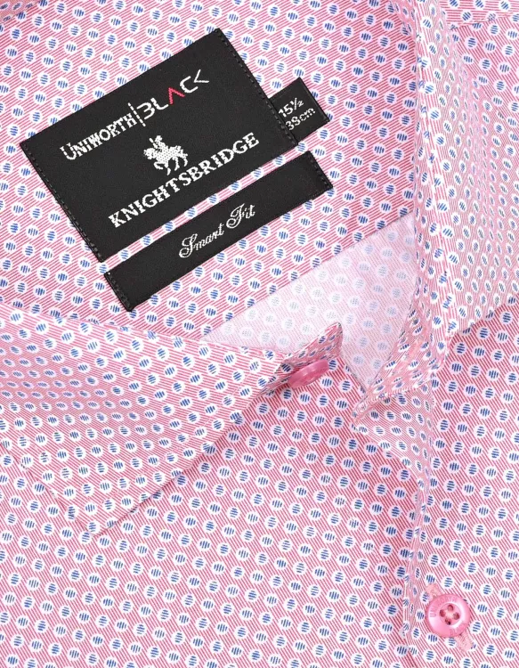 Pink/Sky Printed Tailored Smart Fit Shirt