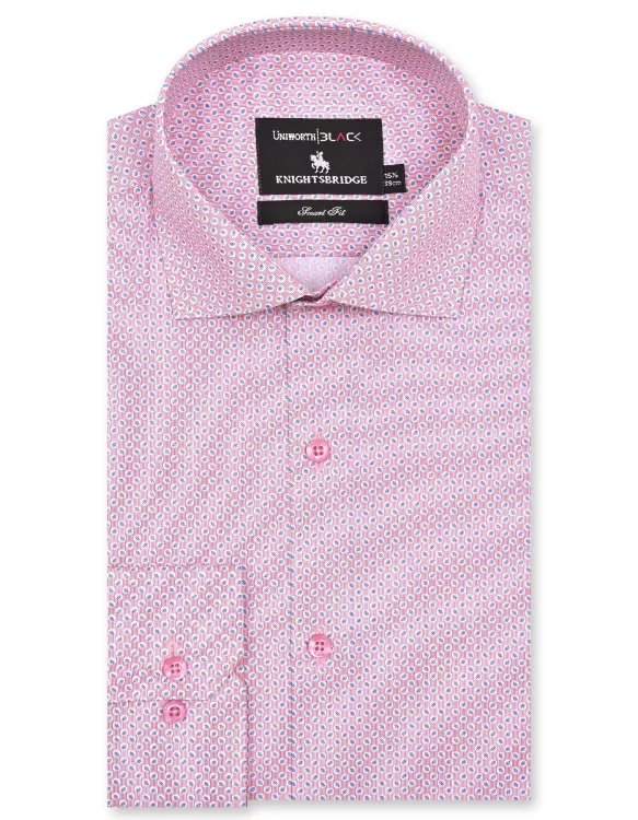 Pink/Sky Printed Tailored Smart Fit Shirt