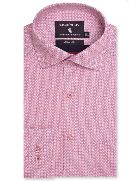 Printed Pink/Sky Tailored Smart Fit Shirt