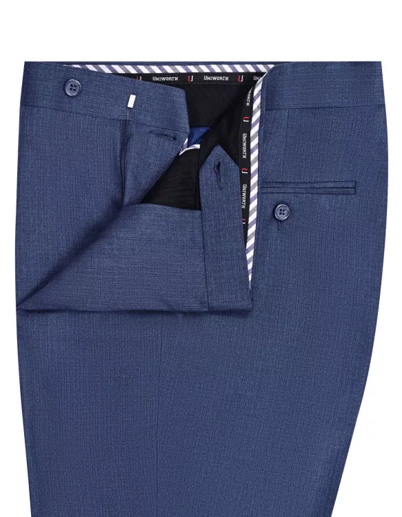 Blue Texture Tailored Smart Fit Formal Trouser
