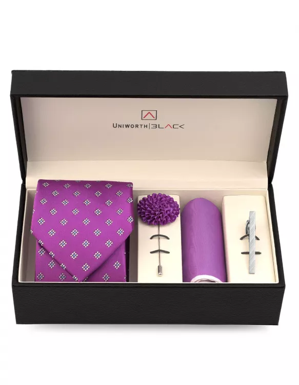 Purple Texture Men Accessories Box