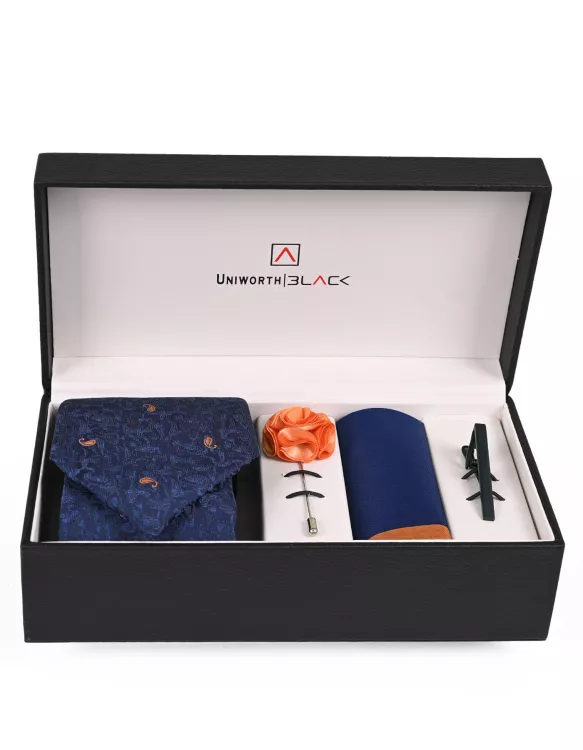 Blue/Orange Texture Men Accessories Box