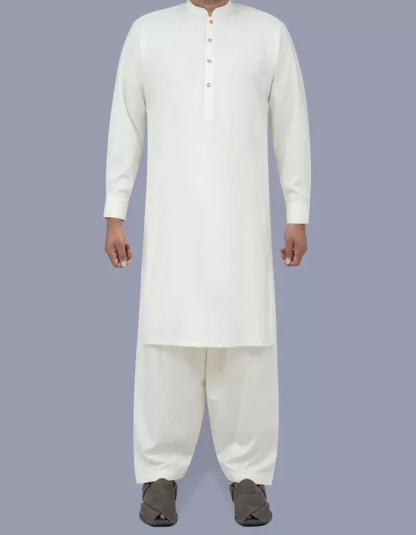 Cream Texture Kameez Shalwar