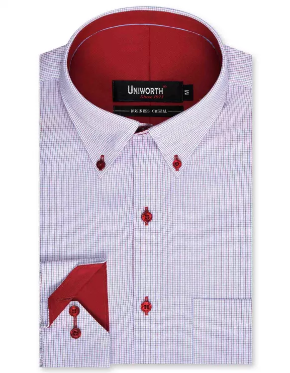 Blue/Red Check Business Casual Shirt