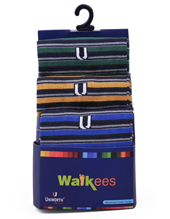 Pack of 3-Multi Stripe Walkees Sock