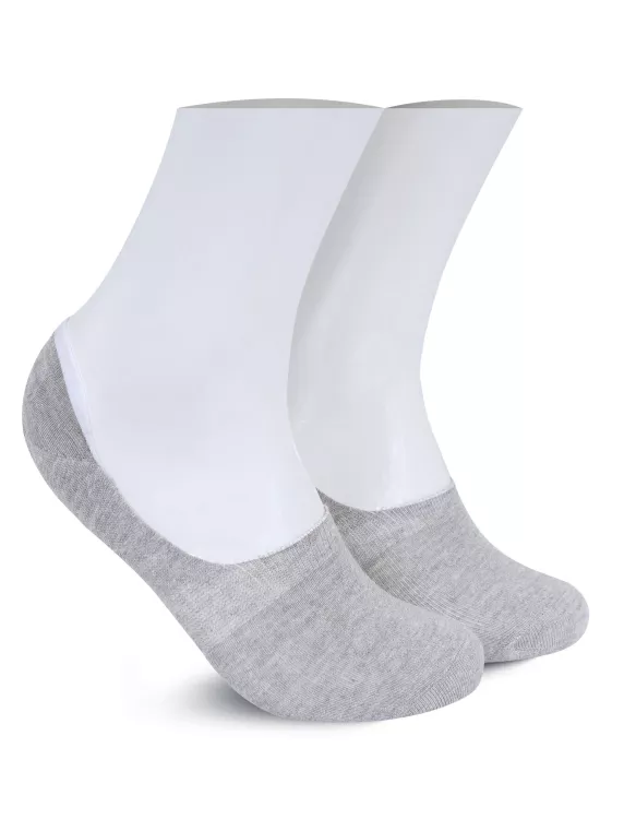 Grey Plain No Show Sock
