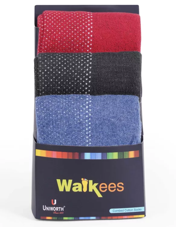 Pack of 3-Multi Plain Walkees Socks