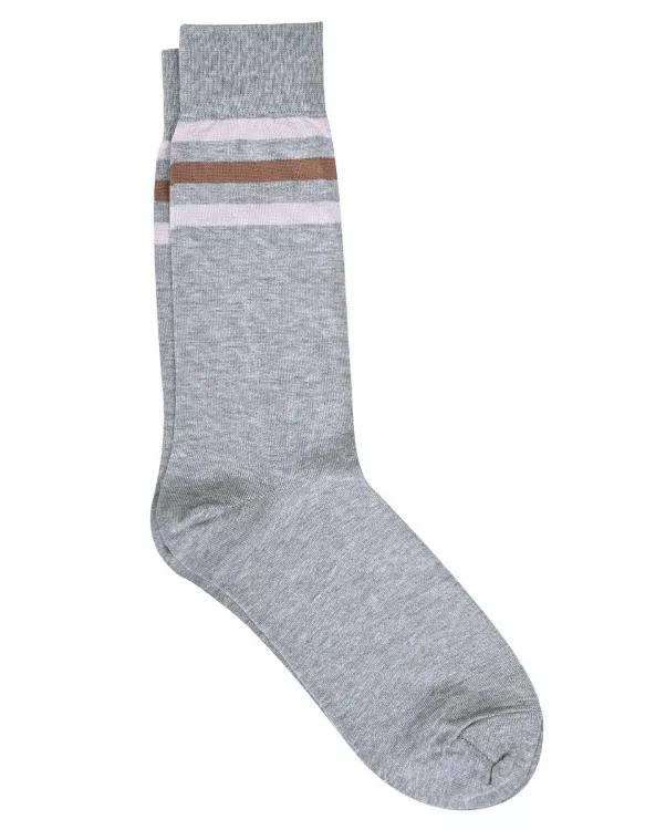 Grey/Brown Plain Socks