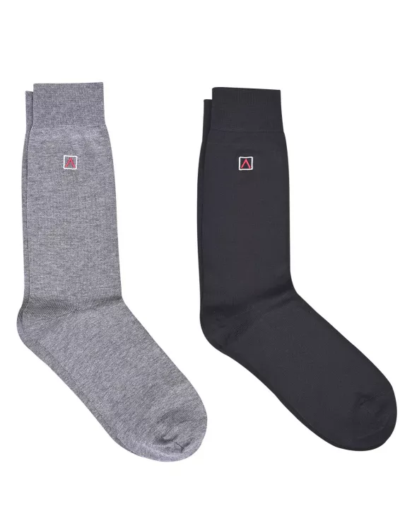 Pack Of 2-Multi Plain Socks