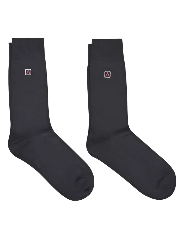 Pack Of 2 Black Plain Socks
