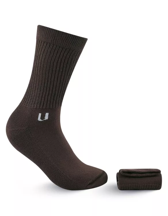 D Brown Plain Diabetic Socks