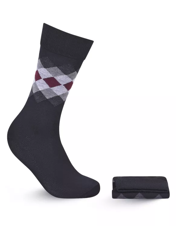 Black Argyle Walkees Socks