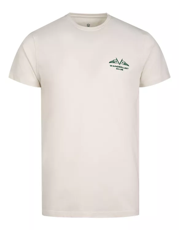 Wanderlust Club Off White Crew Neck T-Shirt