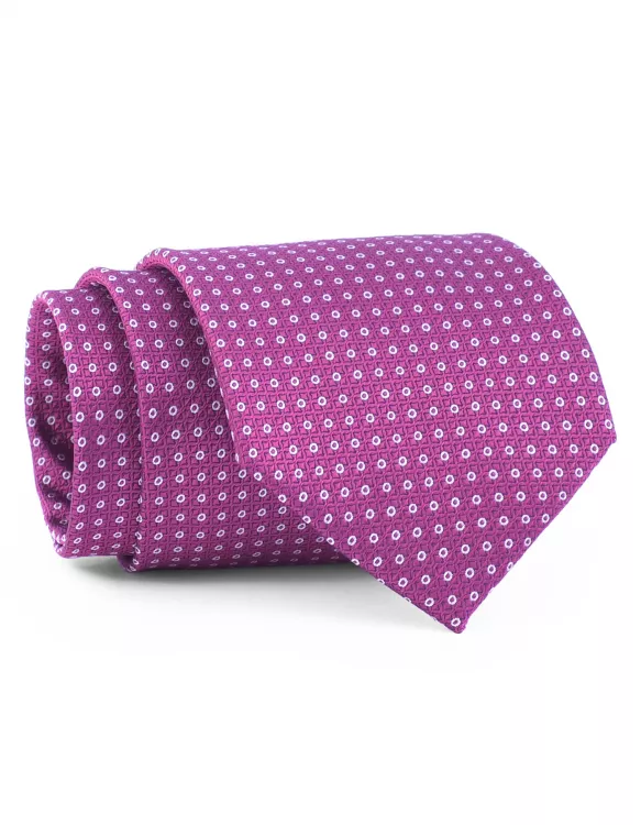 Purple/Silver Geometric Tie