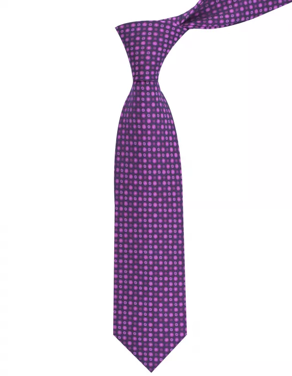 Black/Purple Geometric Tie