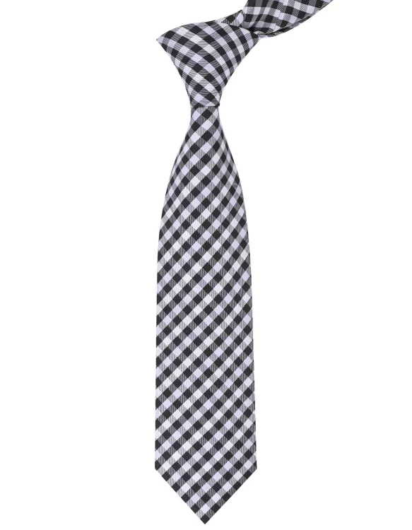 Grey Check Tie
