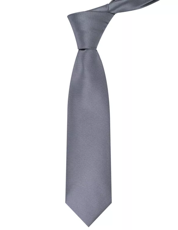 Grey Self Plain Tie