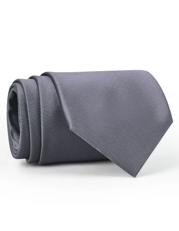 Grey Self Plain Tie