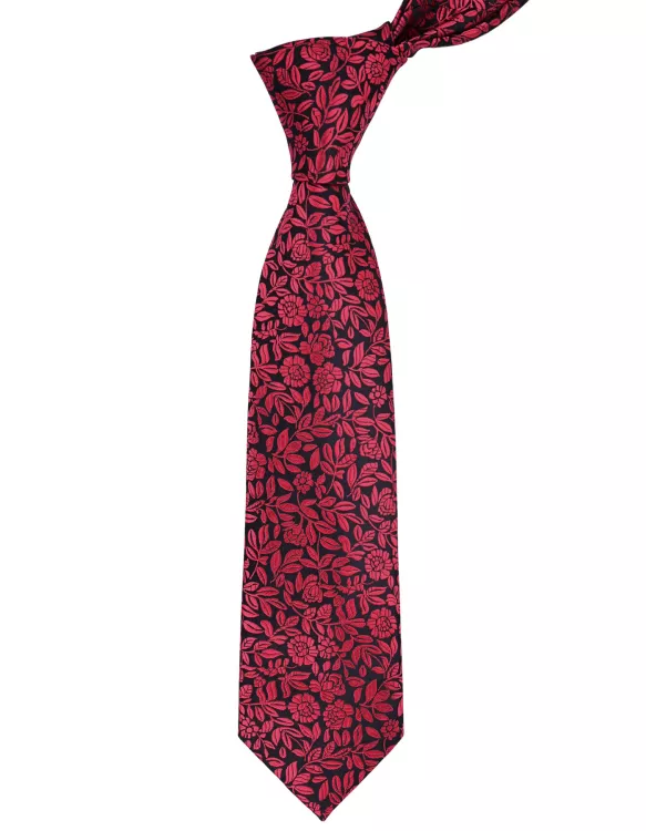 Black/Red Floral Tie