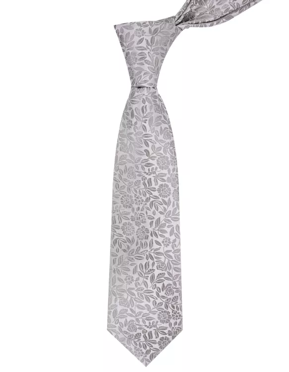 Cream Floral Tie