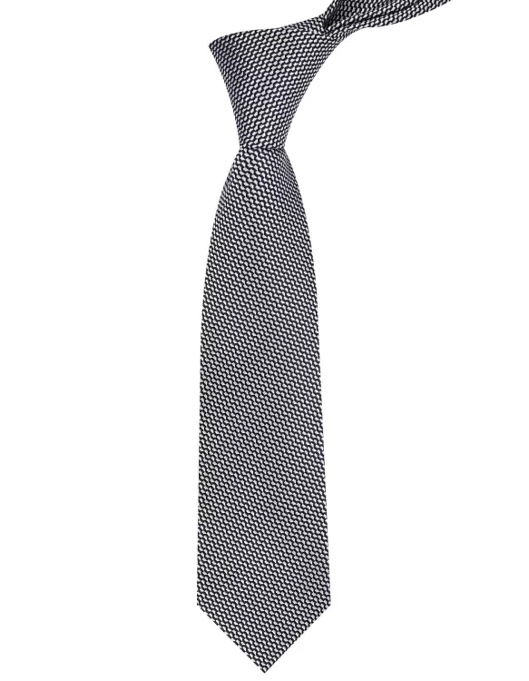 Black/Silver Texture Tie