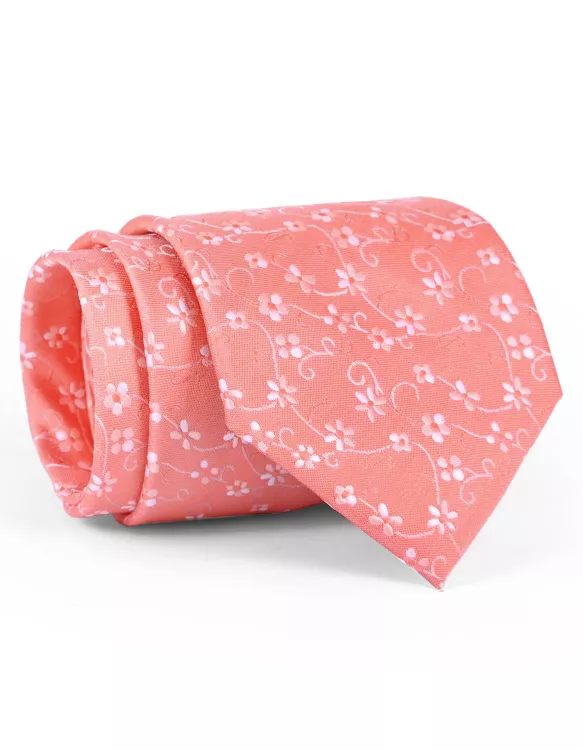 Peach Floral Tie