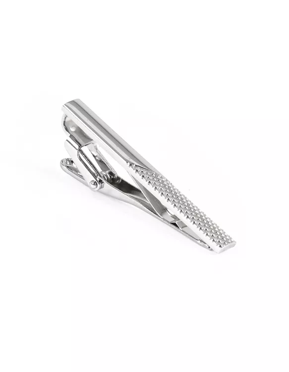 Silver Texture Tie Pin