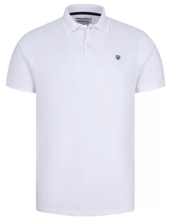 White Plain Pique Polo Shirt