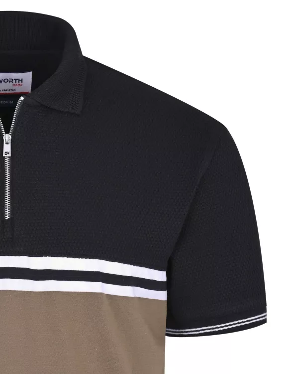 Black Stripe Jersey Polo Shirt