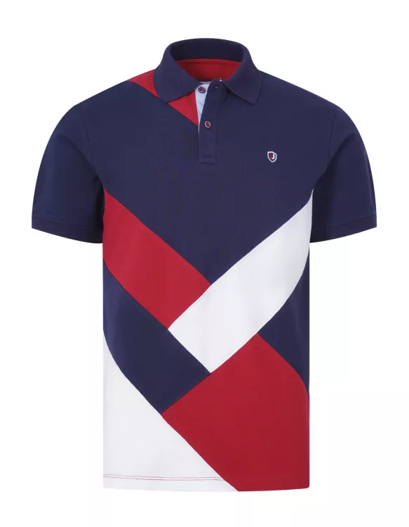 Red Color Block Polo Shirt