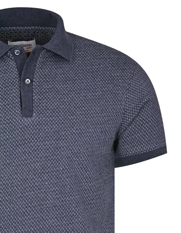 Navy Texture Pique Polo Shirt