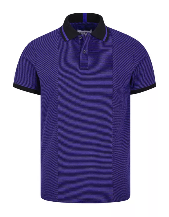 E Blue Stripe Jersey Polo Shirt