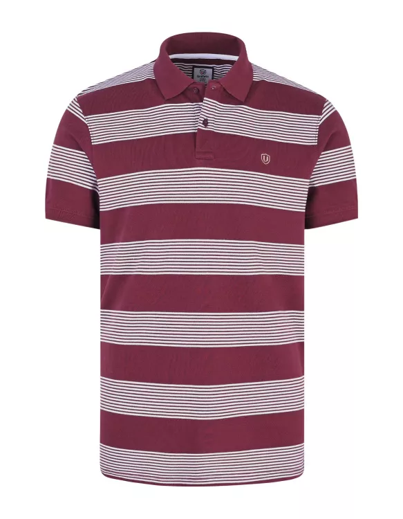 Maroon Stripe Cotton Polo Shirt