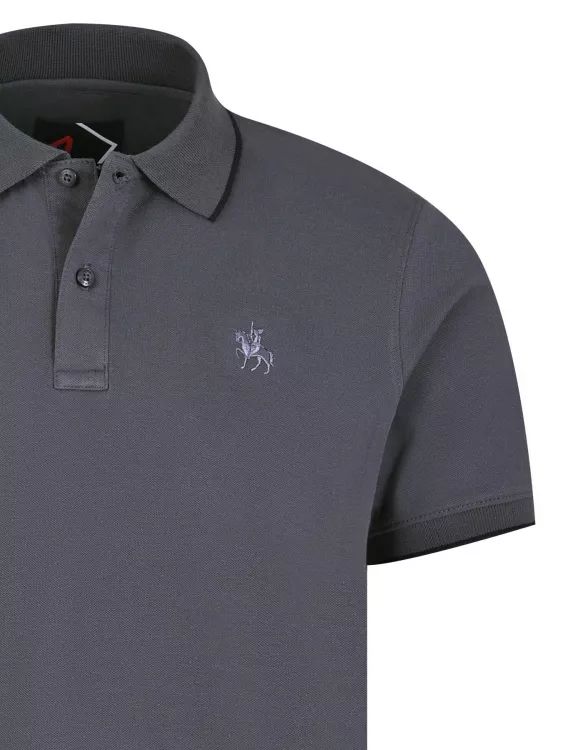 Charcoal Plain Pique Polo Shirt