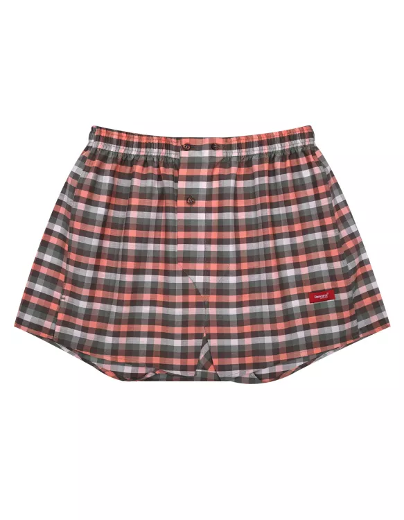 Olive Check Woven Boxer