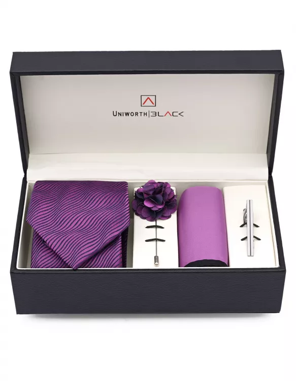 Purple/Black Texture Men Accessories Box